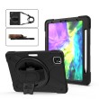 360 Degree Rotation Silicone Protective Cover m. Holder/Hand Strap & Long Strap/Pencil Slot f. iPad Air 11 (2024) 10.9 / Pro 11 2022/2021/2020 Black mit SCHULTER/UMHÄNGEGURT