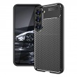 Carbon Fiber Texture Shockproof TPU Phone Case f. Galaxy S23 Ultra 5G