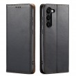 ECHTLEDER Leather Texture Leather Phone Case f. Galaxy S22 5G (Black)