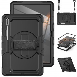 Silicone + PC Tablet Case f. Galaxy TAB S10 Ultra/ S9 Ultra/S8 Ultra m. Schulter/Umhängegurt