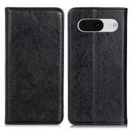 Magnetic Crazy Horse Texture Leather Phone Case f. Google Pixel 8 (Black)