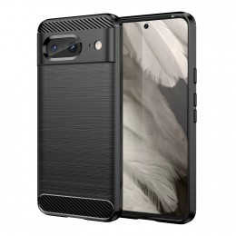 Carbon Fiber Brushed Texture TPU Case f. Goggle Pixel 8 (Black)