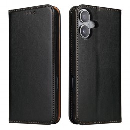 ECHTLEDER Leather Texture Phone Case f. iPhone 16 Plus (Black)