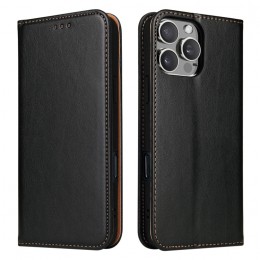 ECHTLEDER Leather Texture Phone Case f. iPhone 16 Pro (Black)