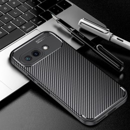 Carbon Fiber Texture Shockproof TPU Case f. Google Pixel 9a (Black)