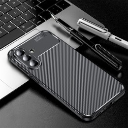 Carbon Fiber Texture Shockproof TPU Phone Case f. Galaxy A26 5G (Black)