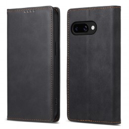 Business Solid Color Magnetic RFID Leather Phone Case(Black)