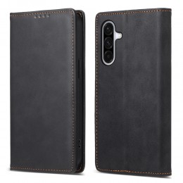 Business Solid Color Magnetic RFID Leather Phone Case f. Galaxy A26 5G (Black)