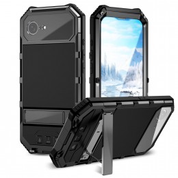 Waterproof Dustproof Shockproof Holder Case f. iPhone 16e (Black)