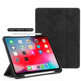 Horizontal Flip Leather Case m. Pen Slot Three-folding Holder/ Wake-up/ Sleep Function f, iPad Air 13 2024 / Pro 12.9 (Black)