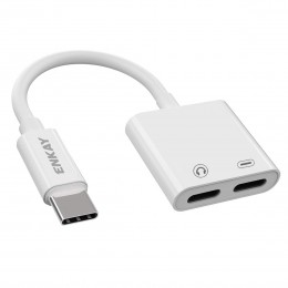 USB-C / Type-C to Dual Type-C Headphone & Charging Adapter Data