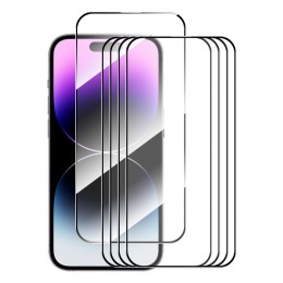 5 PCS Full Glue High Aluminum-silicon Tempered Glass Filmf. iPhone 16 Plus, antifingerprint