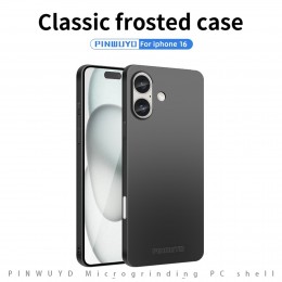 Frosted PC Ultra-thin Hard Phone Case w. Magsafe Magnetic Ring f. iPhone 16 Plus (Black)