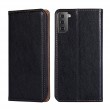 Gloss Oil Solid Color Magnetic Horizontal Flip Leather Case with Holder & Card Slot & Wallet f. Galaxy S21 Ultra (Black)1