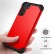 3 in 1 Shockproof PC + Silicone Protective Case f. Galaxy S21 FE (Red)
