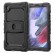 Shockproof Colorful Silica Gel+PC Protective Case m. Holder/Shoulder Strap f. Samsung Galaxy A7 Lite (Black), ohne Schulter/Umhängegurt