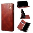 Simple Wax Crazy Horse Texture Horizontal Flip Leather Case m. Card Slots/Wallet f. iPhone 13 Mini (Coffee)