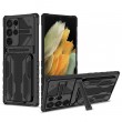 Armor Card PC+TPU Phone Case f. Galaxy S22 Ultra (Black)1