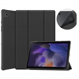 3-Fold Holder Leather Tablet Case f. Galaxy TAB A8 10.1 (Black)