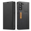 LC.IMEEKE LC-001 Series PU+TPU Color Matching Frosted Leather Phone Case f. Galaxy S22+ (Black)1