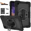 360 Degree Rotation Contrast Color Silicone + PC Tablet Case f. Galaxy TAB A8 10.5 (Black) mit Schulter/Umhängegurt1