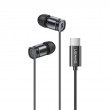 USAMS EP-46 Mini Type-C / USB-C Aluminum Alloy In-Ear Wired Earphone m. Digital Chip, Length: 1.2m(Black)