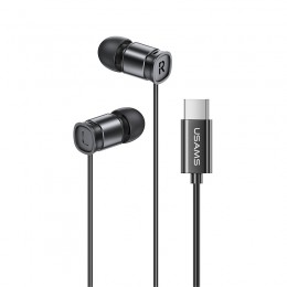 USAMS EP-46 Mini Type-C / USB-C Aluminum Alloy In-Ear Wired Earphone m. Digital Chip, Length: 1.2m(Black)