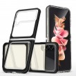 Clear Acrylic+PC+TPU Shockproof Phone Case f. Galaxy Z Flip 4 (Black)1