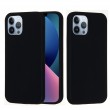Solid Color Silicone Phone Case f. iPhone 14 Pro (Black)