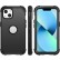 3 in 1 Shockproof Phone Case f. iPhone 14 (Black)