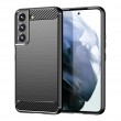 Brushed Texture Carbon Fiber TPU Phone Case f. Galaxy S23 5G (Black)1