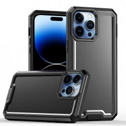 Armour Two-color TPU + PC Phone Case f. iPhone 14 Pro (Black)