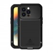 Metal Shockproof Waterproof Dustproof Phone Case f. iPhone 14 Pro (Black)