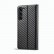 Carbon Fiber PU + TPU Horizontal Flip Leather Phone Case f. Galaxy S23+ 5G (Vertical Black)