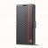 Carbon Fiber PU + TPU Horizontal Flip Leather Phone Case f. Galaxy S23 Ultra 5G (Vertical Black)