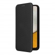 Carbon Fiber Texture Magnetic Horizontal Flip TPU + PC + PU Leather Case m. Card Slot f. Galaxy A34 5G (Black)1