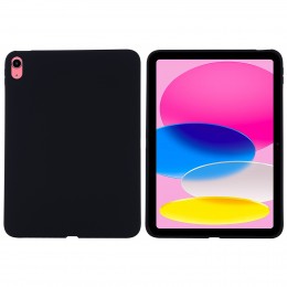 Solid Color Liquid Silicone Dropproof Full Coverage Tablet Case f.iPad 10th Gen 10.9 2022 (Black)