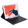 TPU Candy Color Ultra-thin Bluetooth Keyboard Protective Case m. Stand/ Pen Slot f. iPad Air / Pro 10.5 inch (2019) Black QWERTY TASTATUR