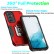 Non-slip Shockproof Armor Phone Case m. Ring Holder f. Galaxy A54 5G (Red)