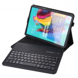 2 in 1 Detachable Bluetooth Keyboard + Litchi Texture Protective Case w. Stand & Pen Slot f. Galaxy Tab S6 Lite (2020) (Black)