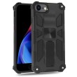 Shockproof TPU + PC Magnetic Protective Case with Holder f. iPhone SE 2022/2020/8/7 (Black)