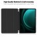 3-Fold Pure Color TPU Smart Leather Tablet Case m. Pen Slot f. TAB S9 FE+ (Black)