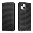 Carbon Fiber Texture Flip Holder Leather case f. iPhone 15