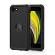 Shockproof Waterproof Solid Color PC + TPU Protective Case f. iPhone SE 2022/2020 (Black)