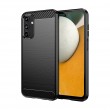 Brushed Texture Carbon Fiber TPU Phone Case f. Galaxy A15 5G/4G (Black)