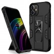 Armor Shockproof TPU + PC Magnetic Protective Case with Invisible Holder f. iPhone 12 Mini (Black)