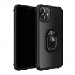 Shockproof Transparent TPU + Acrylic Protective Case m. Ring Holder f. iPhone 12 Mini (Black)1