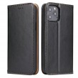 ECHTLEDER Horizontal Flip Leather Case m. Holder & Card Slots & Wallet f. iPhone 12/12 Pro (Black)