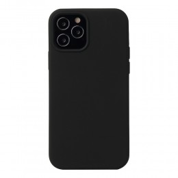 Solid Color Liquid Silicone Shockproof Protective Case f. iphone 12/12 Pro (black)