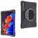 Shockproof Colorful Silicone + PC Protective Case m. Holder & Shoulder Strap/Hand Strap f. Tab S8+/S7+/S7 FE (Black) mit Schulter/Umhängegurt